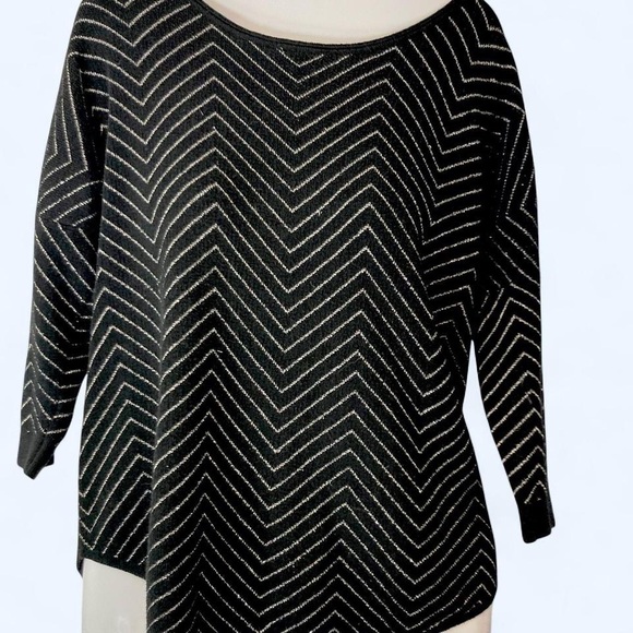 C Tops - Black and silver shimmering top with a boho vibe. Size: S C